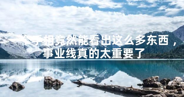 一个手相竟然能看出这么多东西，事业线真的太重要了